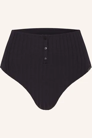 Watercult High Waist Bikinové Kalhotky Henley Rib černá