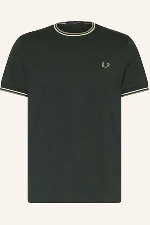 Fred Perry Tričko tmavě zelená režná olivová
