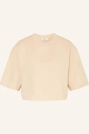 Reiss Cropped Tričko Alex světle hnědá