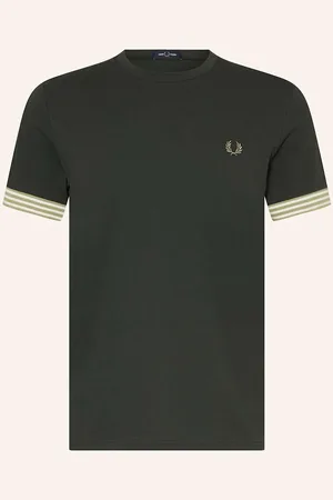 Fred Perry Tričko Z Piké tmavě zelená režná olivová