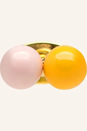 Lulu Copenhagen Puzetové Náušnice Double Color Ball světle růžová tmavě žlutá