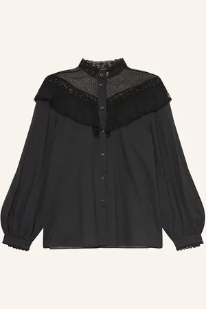 Max Mara Halenka Astice S Děrovanou Krajkou černá