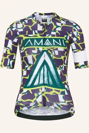 Rapha Cyklistický Dres Amani Pro Team Training fialová neonově zelená