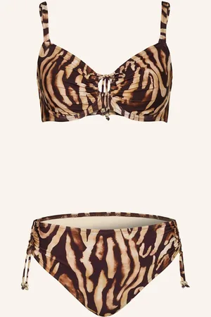 Charmline Bikiny S Kosticemi Wild Noblesse černá hnědá světle hnědá