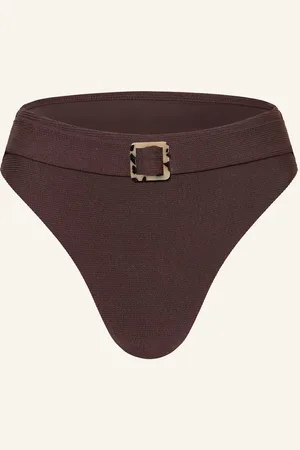 Cyell High Waist Bikinové Kalhotky Wavy Brown tmavě červená