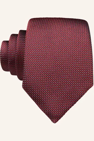 HUGO BOSS Kravata tmavě červená šedá