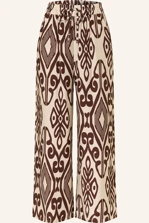 Herrlicher Culotte Kalhoty Maxina béžová hnědá