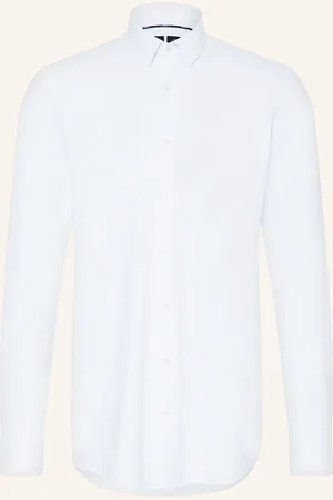 HUGO BOSS Košile Hank Slim Fit S Extra Dlouhým Rukávem bílá