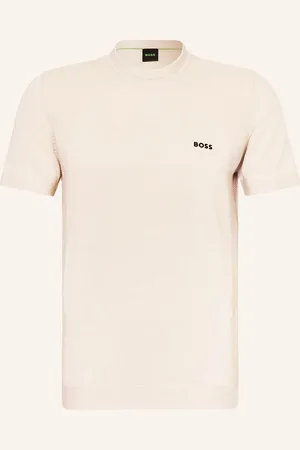 HUGO BOSS Úpletové Tričko Momentum_Lite béžová