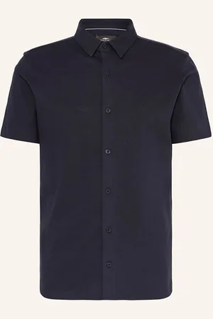 Fynch-Hatton Košile S Krátkým Rukávem Slim Fit Ze Žerzejového Materiálu tmavě modrá