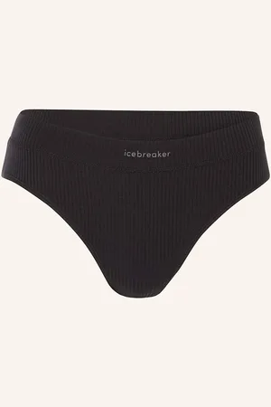 Icebreaker Kalhotky Panty Mer Rib Lotus Z Merino Vlny černá