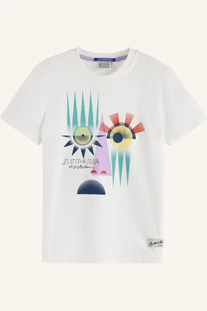 Scotch&Soda Tričko bílá tmavě modrá fialová