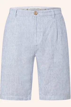 Colours & Sons Chino Šortky Se Lnem tmavě modrá