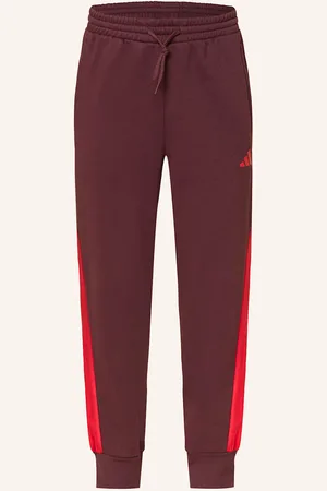 adidas Tepláky Seasonal Essentials Colorblock tmavě červená červená