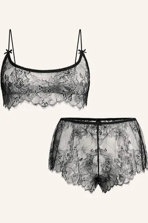 SKIMS Sada Ultra Fine: Bustier Podprsenka A Kalhotky Panty černá