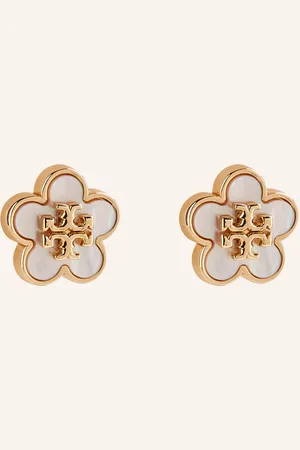 Tory Burch Puzetové Náušnice Kira zlatá bílá
