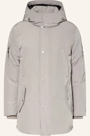 Moose Knuckles Péřová Parka Granite S Odnímatelnou Kapucí světle šedá