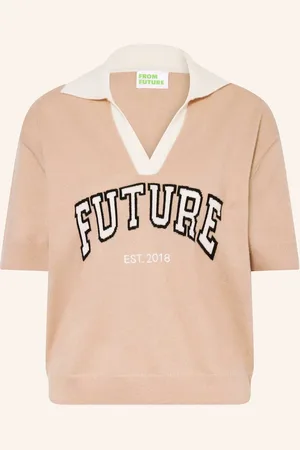 From Future Kašmírové Úpletové Tričko velbloudí bílá černá
