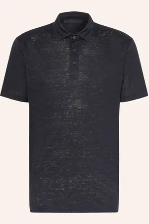 HUGO BOSS Žerzejová Polokošile Parris Ze Lnu tmavě modrá