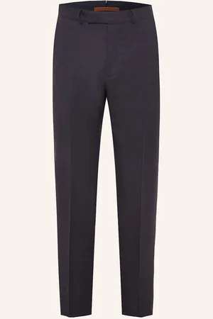 Ermenegildo Zegna Oblekové Kalhoty Regular Fit Ze Lnu tmavě modrá