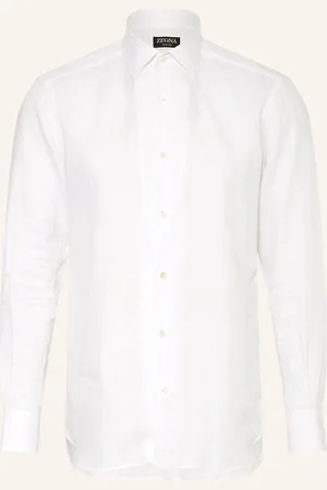 Ermenegildo Zegna Lněná Košile Regular Fit bílá