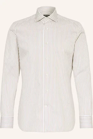 Ermenegildo Zegna Košile Regular Fit bílá černošedá