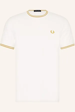 Fred Perry Tričko bílá tmavě žlutá