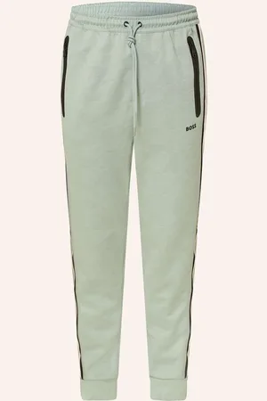 HUGO BOSS Tepláky Hover Relaxed Fit světle zelená bílá černá
