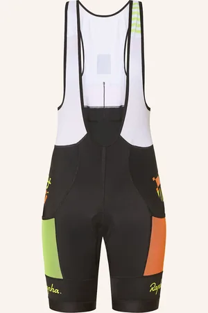 Rapha Cyklistické Kalhoty Amani Pro Team Training Se Šlemi A Polstrovanou Vložkou černá bílá oranžová