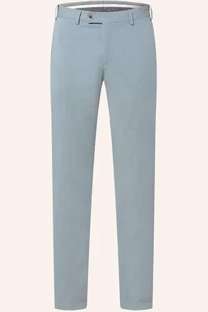 Hiltl Chino Kalhoty Slim Fit Ze Lnu tmavě modrá