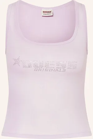 Guess Top S Ozdobnými Kamínky světle fialová