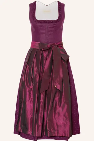 AlpenHERZ Dirndl Mara Se Lnem fuchsiová