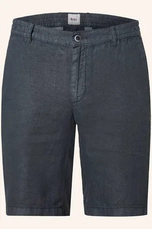 Brax Lněné Šortky Balu Modern Fit tmavě modrá