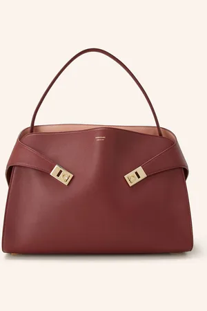 Salvatore Ferragamo Kabelka Hug Soft tmavě červená