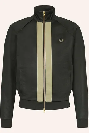 Fred Perry Mikinová Bunda tmavě zelená světle zelená