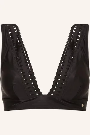 HUGO BOSS Bralette Horní Díl Bikin Eyelet S Uv Ochranou 50+ černá