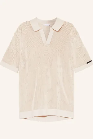 Calvin Klein Úpletová Polokošile béžová