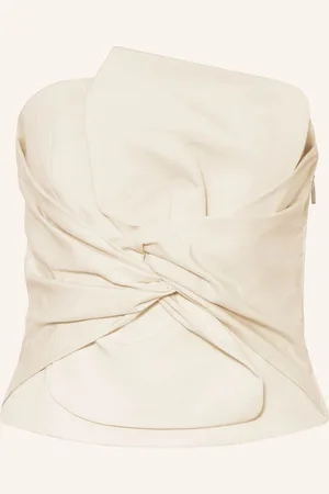Comma, Off-Shoulder Top Se Lnem krémová