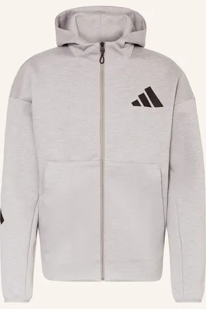 adidas Mikinová Bunda světle šedá
