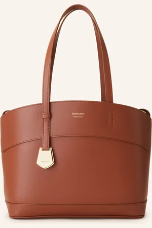 Salvatore Ferragamo Shopper Charming S Pouzdrem koňaková