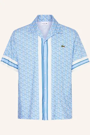 Lacoste Košile Resort Relaxed Fit tmavě modrá krémová