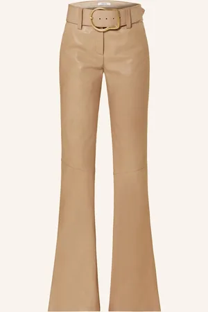 Dorothee Schumacher Kožené Kalhoty Sleek Statement Iii velbloudí