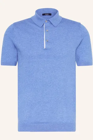 Reiss Úpletová Polokošile Finch Regular Fit modrá
