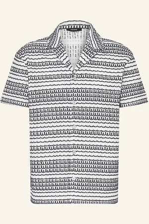 Reiss Košile Resort Chez Classic Fit černá bílá