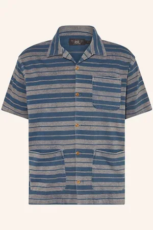 Ralph Lauren Košile S Krátkým Rukávem Comfort Fit Z Žerzejového Materiálu tmavě modrá světle hnědá
