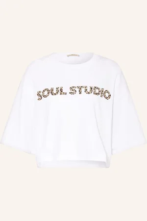 Smith & Soul Tričko bílá světle hnědá tmavě hnědá