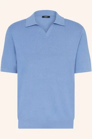 Reiss Úpletová Polokošile Tyne Relaxed Fit modrá