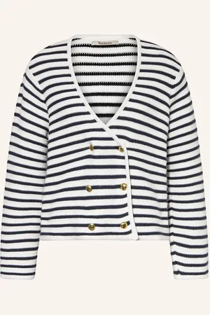 Barbour Svetr Abby bílá tmavě modrá