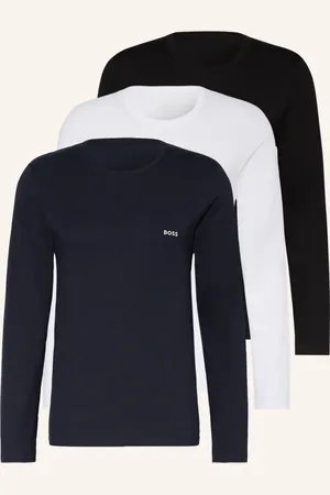 HUGO BOSS Tričko S Dlouhým Rukávem, 3 Kusy V Balení černá bílá tmavě modrá