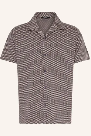 Reiss Košile Resort Drakes Relaxed Fit hnědá černá